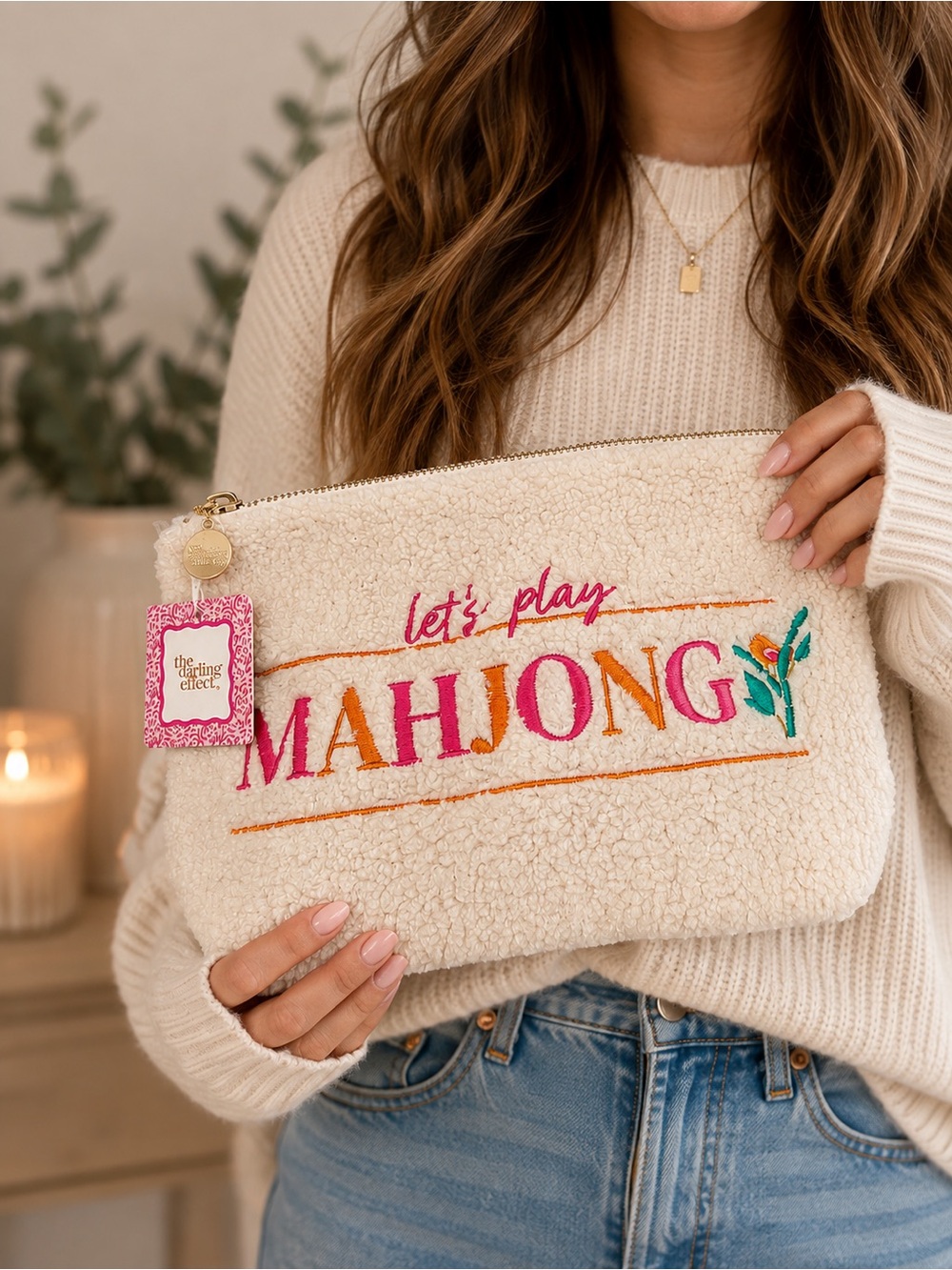 The Darling Effect Let's Play Mahjong Teddy Pouch